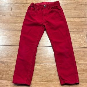 Red corduroy boy pant perfect for the holidays pictures and events